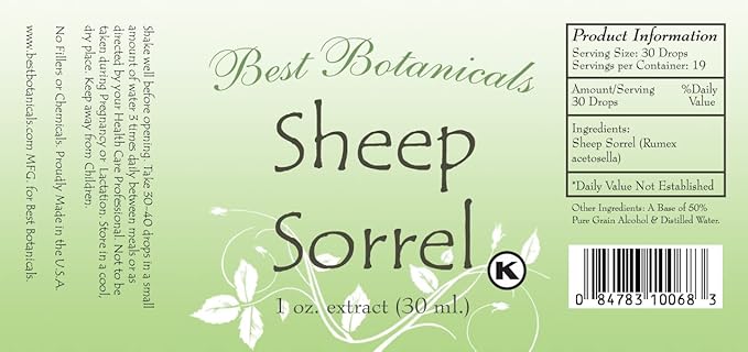 Best Botanicals Sheep Sorrel Extract 1 oz.
