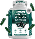 Organic Spirulina and Chlorella Capsules – Chlorophyll Pills & Blue Green Algae to Support Powerful Detox, Energy & A Healthy Immune System– 3X More Chlorella Spirulina Powder/Serving – 90 Ct