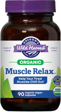 Oregon's Wild Harvest Muscle Relax Organic Herbal Supplement Vegan Capsules with Valerian, Hops and Skullcap