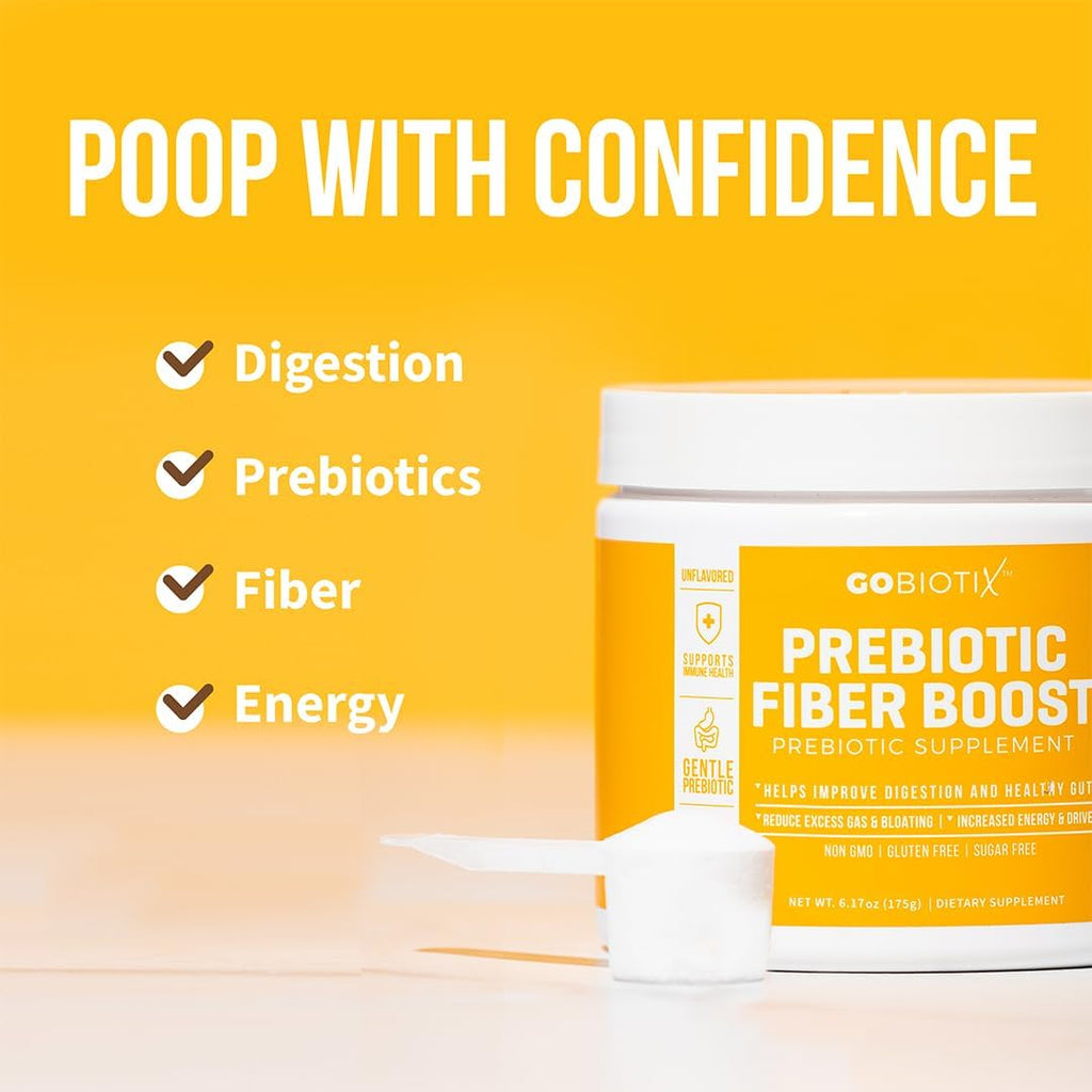 GOBIOTIX Prebiotic Fiber Supplement Powder for Digestive Health, Soluble Fiber for Gut Health, Gluten & Sugar Free, Keto, Vegan, 35 Servings (3 Pack)
