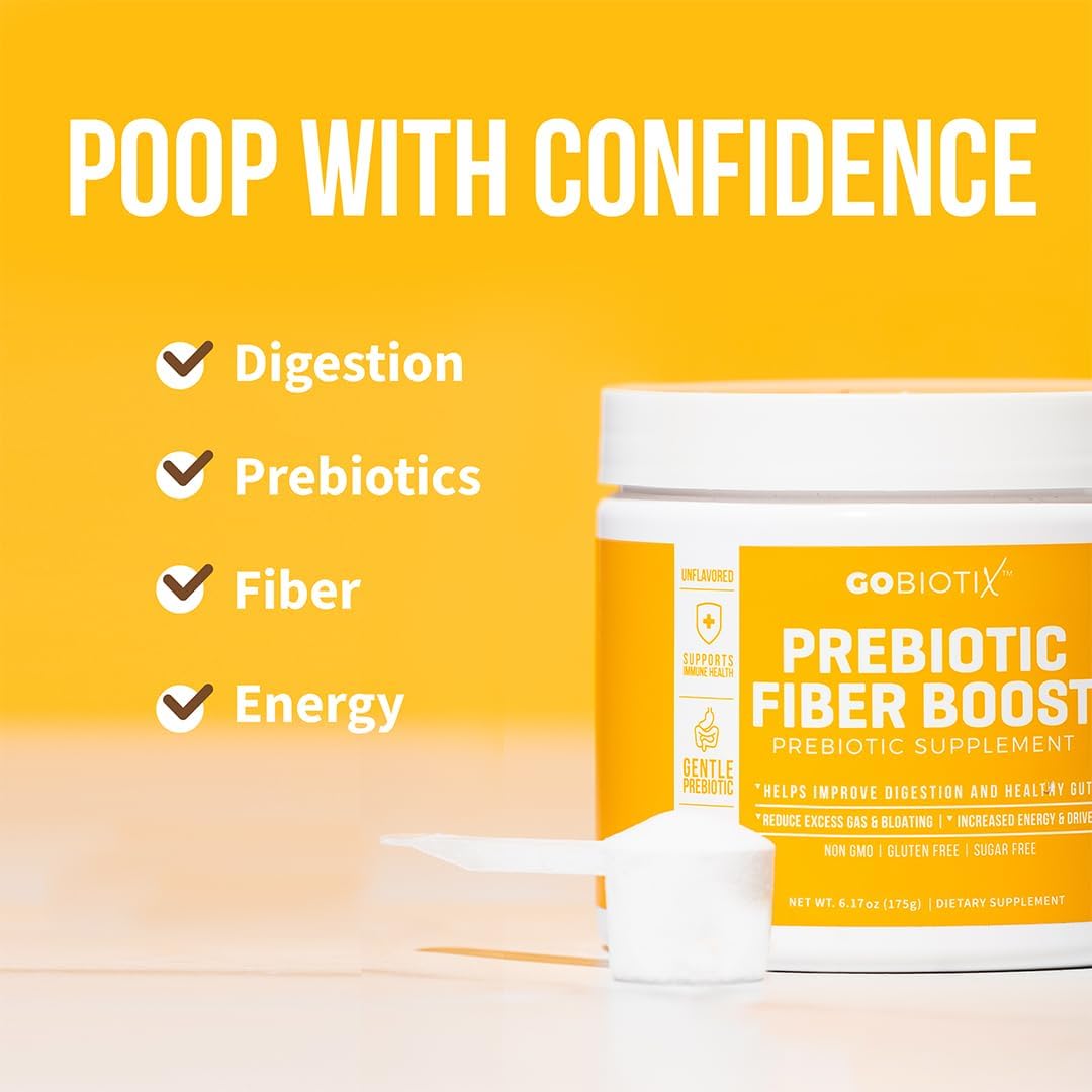 GOBIOTIX Prebiotic Fiber Supplement Powder for Digestive Health, Soluble Fiber for Gut Health, Gluten & Sugar Free, Keto, Vegan, 35 Servings (3 Pack)