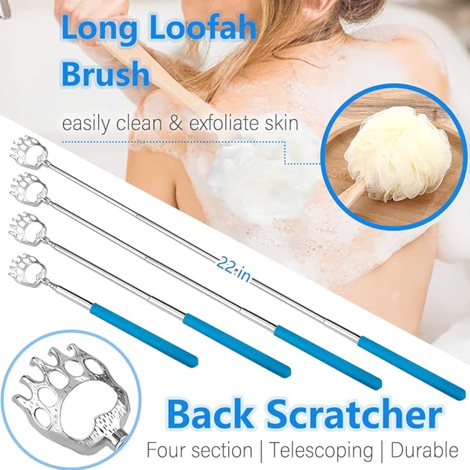 7pcs Hip Kit - Hip Kit for Seniors Total Hip Replacement Prime, Hip Replacement Kit After Surgery,Hip Kits with Hip Ice Pack,Grabber,Sock Aid,Leg Lifter,Shoehorn,Back Scratcher,Bath Loofah