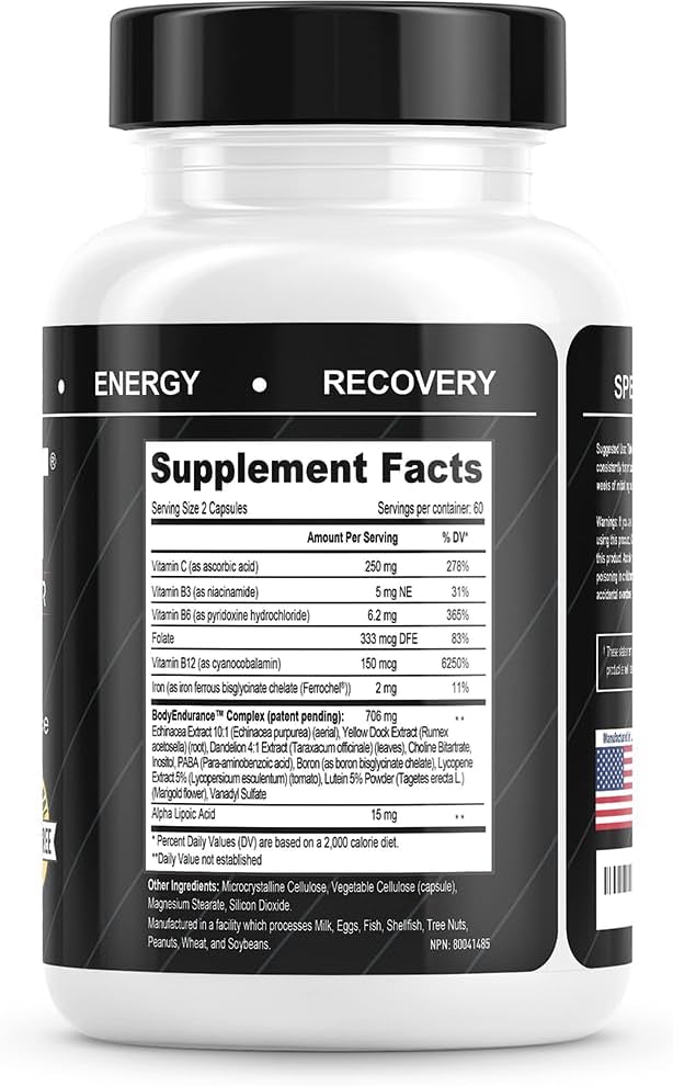 Natural Blood Builder Iron Supplement. RBC Support Made in USA with Echinacea & Dandelion Root helping VO2 Max, Energy, Endurance (1-Pack)