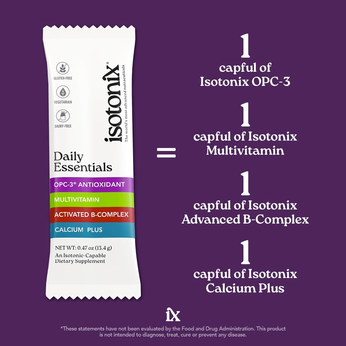 Isotonix Daily Essentials Multivitamin Powder Packets with OPC-3, Multivitamin, B-Complex & Calcium Plus – Gluten-Free, Non-GMO, Fast Absorption Vitamins for Energy, Immunity, and Bone Health