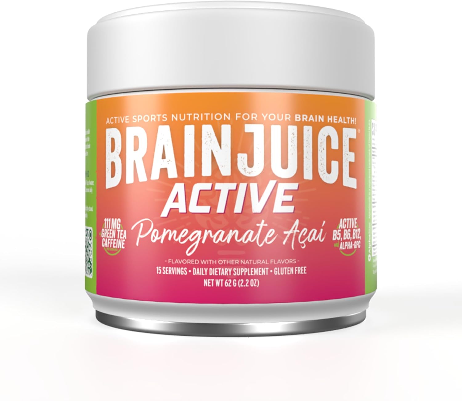 BrainJuice Active Pomegranate Acai Daily BrainPower Mix - 15 Servings