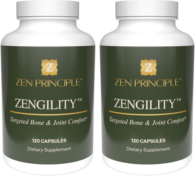 Zen Principle Zengility™ Joint Support & Bone Strength Supplement – Fast-Acting Relief with Glucosamine, MSM, Plant Calcium, Vitamin K2 & D3. Vegan Formula for Mobility, Flexibility & Comfort.