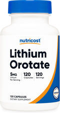 Nutricost Lithium Orotate 5mg, 120 Capsules - Veggie Caps, Non-GMO, Gluten Free