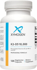 XYMOGEN K2-D3 10000 - Vitamin D3 K2 - Bioavailable Vitamin D 10,000 IU (Cholecalciferol) with MK-7 - Heart, Arterial, Bone Health + Immune Support Supplement (120 Capsules)