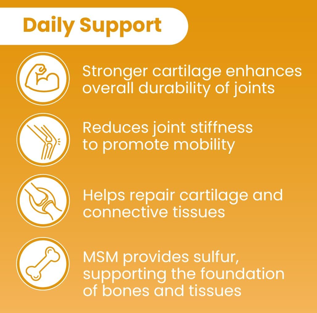 Sanar Naturals Glucosamine Chondroitin MSM Turmeric - Joint Support Supplement for Knees, Back, Hands, and Body - Non-GMO, Gluten Free, 120 Capsules