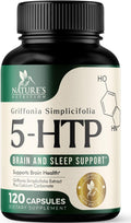5 HTP Supplement Vegetarian Capsules 200mg 5HTP Plus Calcium for Brain Support - Extra Strength Griffonia Simplicifolia 5-HTP Formula - 5 Hydroxytryptophan - Gluten Free & Non-GMO - 120 Capsules