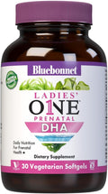 Bluebonnet Nutrition Ladies' One Prenatal DHA, Daily Nutrition for Prenatal Health*, Non-GMO, Vegan, Gluten-Free, 30 Vegetarian Softgels, 30 Servings