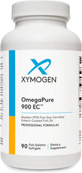 XYMOGEN OmegaPure 900 EC - Alaskan IFOS Five-Star Certified Omega 3 Fish Oil - EPA DHA Fish Oil Supplement- Supports Cardiovascular and Brain Health (90 Enteric-Coated Softgels)
