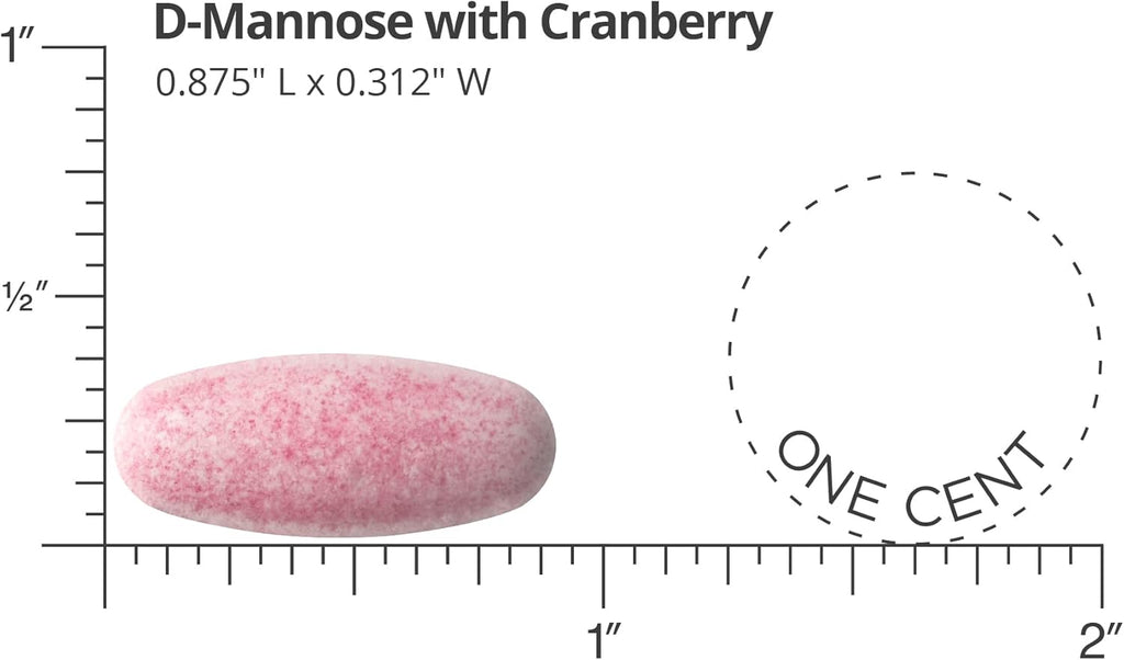 DOCTORS' PREFERRED D-Mannose 1300 MG with Cranberry 500 MG Supplement - Premium Formula (90 Vegan Tablets)