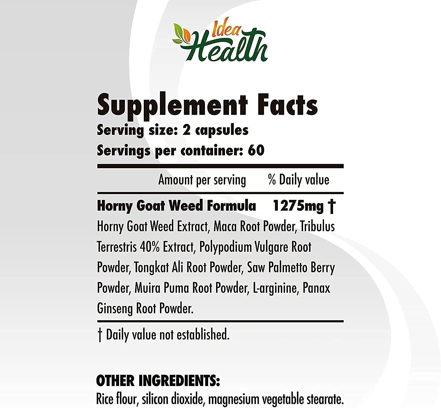 Horny Goat Weed 1275 mg MAX STRENGTH w/Maca (2 Month Supply) - Energy & Performance Complex for Men and Women | 120 Vegan Capsules