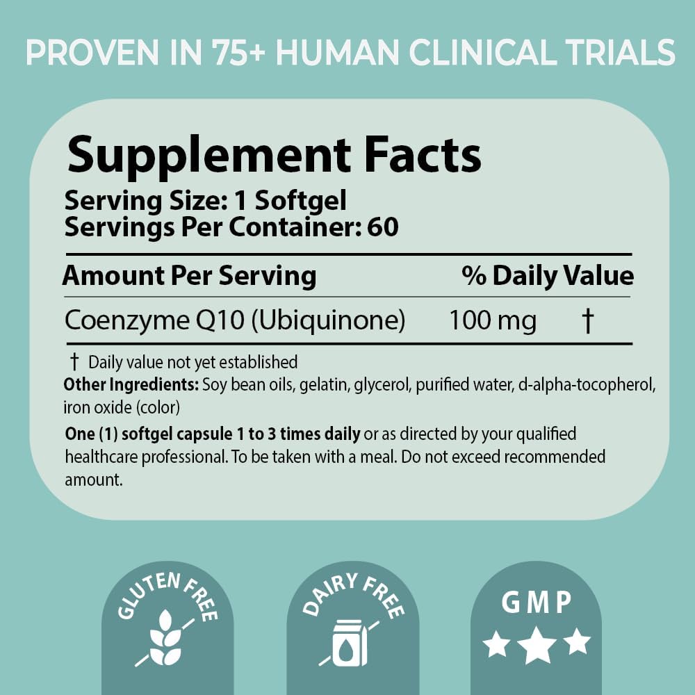 Pharma Nord Bio-Quinone Gold Coenzyme Q10 100mg | The Original CoQ10 | High Absorption, Backed by Research | Essential Antioxidant for Energy, Heart Health and Fertility Support* | 60 Softgels