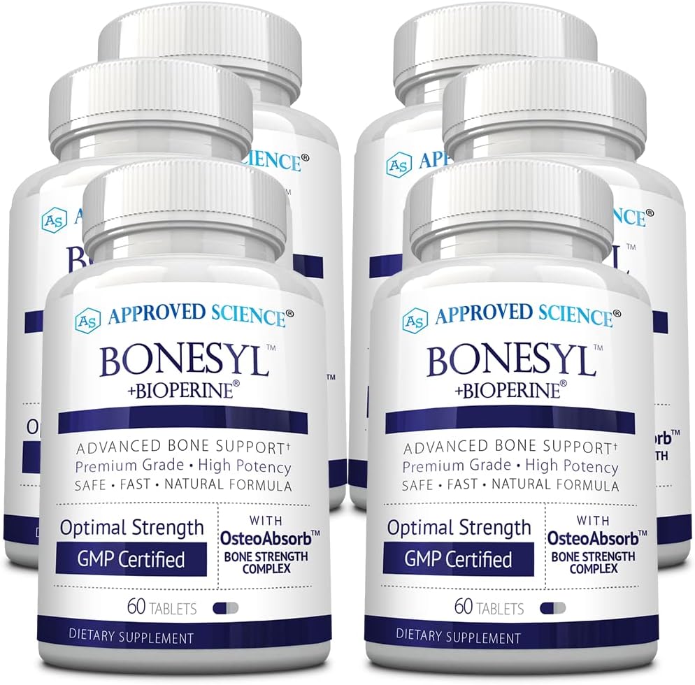Approved Science Bonesyl - Strengthen Bones, Limit Bone Density Loss - Maintain Overall Bone Health - K2, BioPerine, and Magnesium - 360 Tablets - Vegan - Made in USA