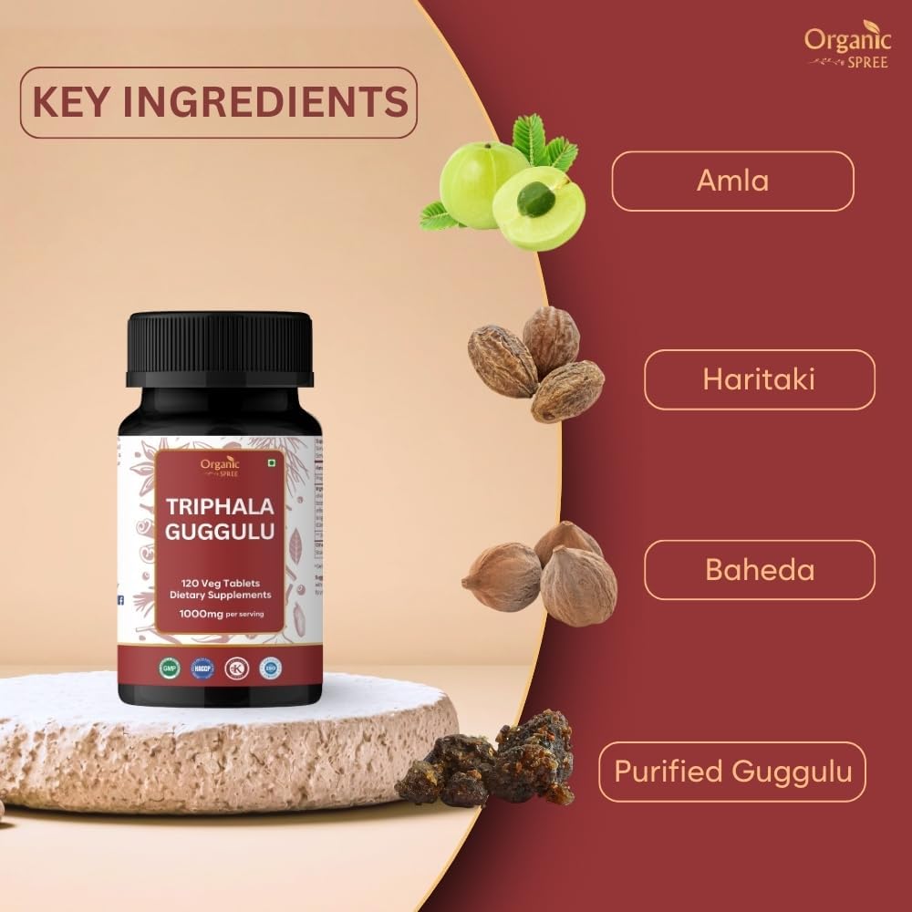 Triphala Guggulu 120 Tablets - Supports Gut Health and Digestive Support* - Ayurvedic Formulation - Certified and Vegetarian (2)