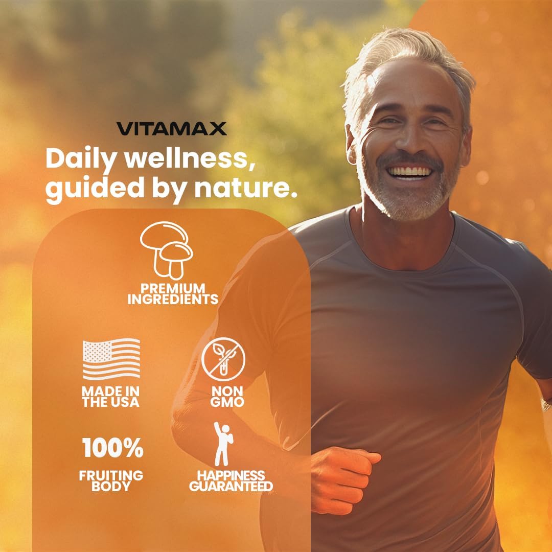 Lions Mane Mushroom, Turkey Tail, Chaga & Reishi, Cordyceps Shiitake White Elm King Trumpet Nameko Oyster Porcini Focus & Energy - Made in USA