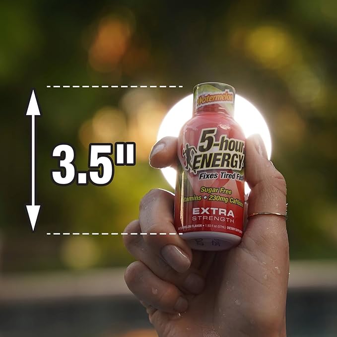 5-hour ENERGY Extra Strength Energy Shot, Watermelon Flavor, 1.93 oz., 30 Count, Zero Calories & Sugar-Free 230 mg Caffeinated Energy Shot, Amino Acids & B Vitamins, Dietary Supplements