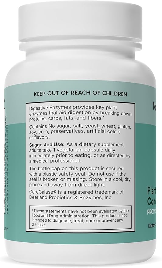 Natural Wellness Digestive Enzymes – Comprehensive Enzyme Blend for Healthy Digestion, Nutrient Absorption & Relief from Gas, Bloating & Indigestion – 60 Vegetarian Capsules