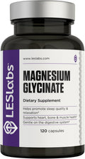 LES Labs Magnesium Glycinate – Supports Restful Sleep, Heart Health, Stress Relief, Metabolism, Nerve & Muscle Function, Gentle on The Digestive System – Non-GMO Supplement – 120 Capsules