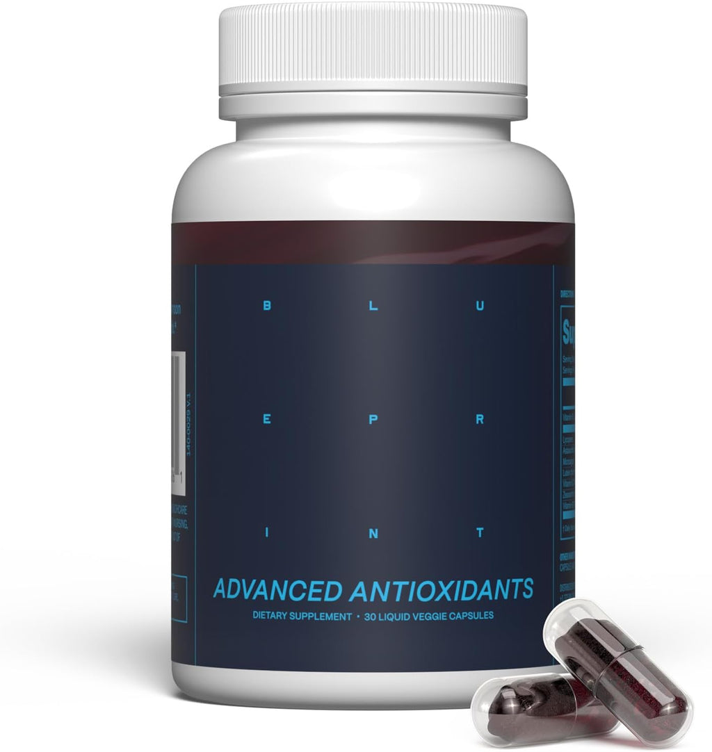 Blueprint Bryan Johnson Advanced Antioxidant Supplement – Lutein, Zeaxanthin, Lycopene, Vitamin K1, K2 – Vegan Capsules for Vision, Bone & Heart Support – Updated Formula of Essential Softgels