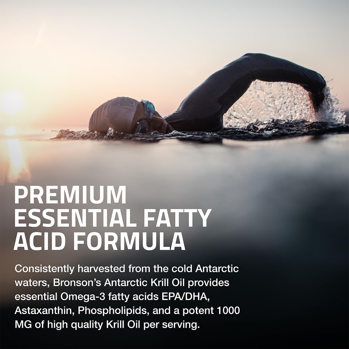 Bronson Antarctic Krill Oil 1000 mg with Omega-3s EPA, DHA, Astaxanthin and Phospholipids 60 Softgels