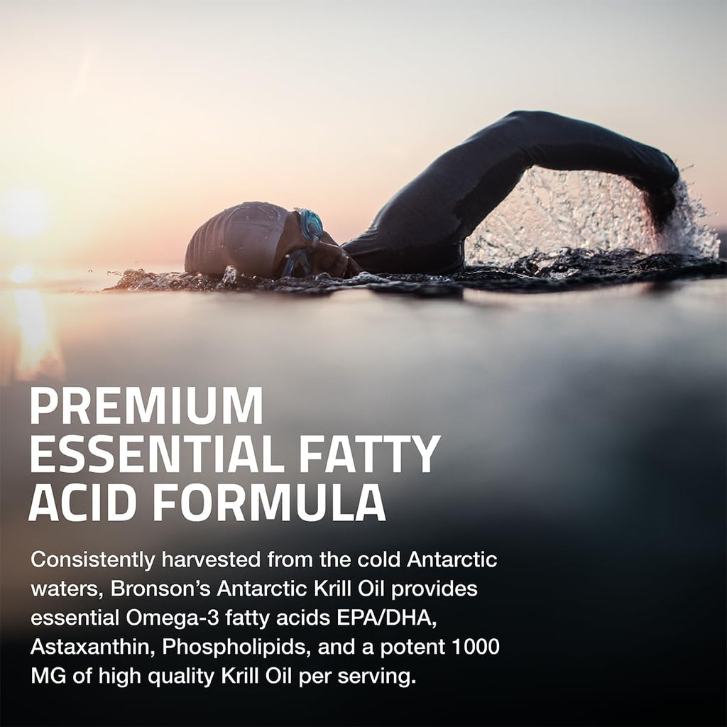 Bronson Antarctic Krill Oil 1000 mg with Omega-3s EPA, DHA, Astaxanthin and Phospholipids 180 Softgels