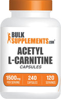 BulkSupplements.com Acetyl L-Carnitine Capsules - ALCAR HCl, Carnitine Supplement - ALCAR Capsules, Acetyl L-Carnitine 1500mg - Gluten Free, 2 Capsules per Serving, 240 Capsules