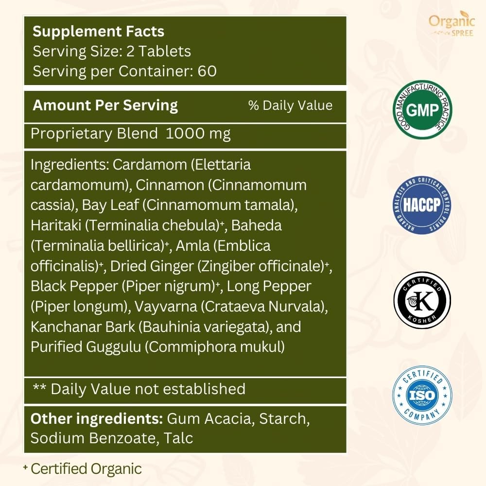 Kanchnar Guggulu 120 Tablets - Supports Detox and Lymphatic Health* - Ayurvedic Formulation - Certified and Vegetarian (1)