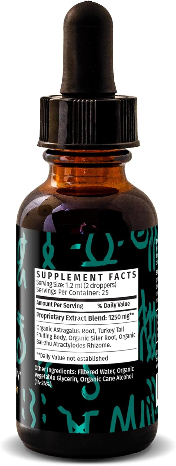 Redmint Turkey Tail Mushroom Herbal Tincture -Immunity & Vitality | Rooted in Ancient TCM Wisdom | Turkey Tail Extract for Immune Support and Digestive Health | Organic Mushroom Supplement | 1 Fl oz