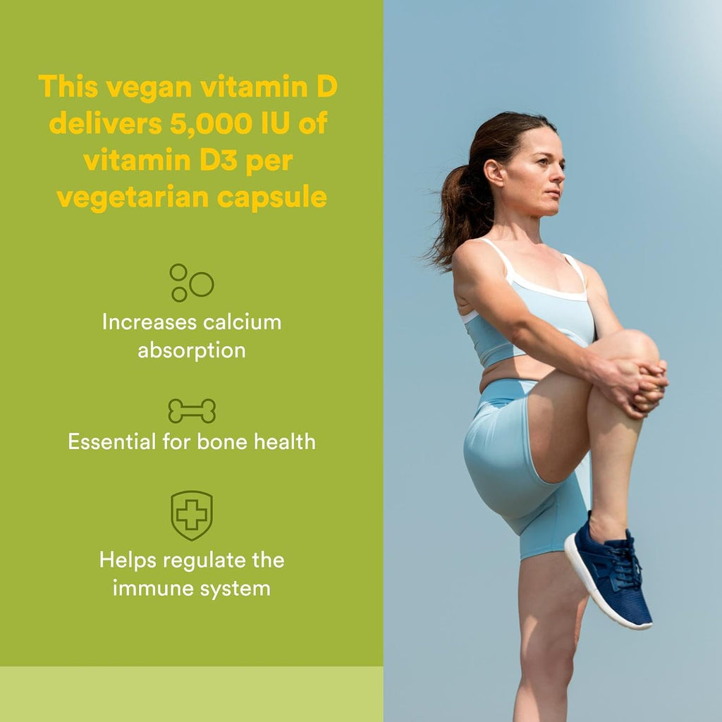 Natural Factors Whole Earth & Sea Vitamin D3 125mcg (5,000 IU), Vegan Bioenhanced, 60 Vegetarian Capsules