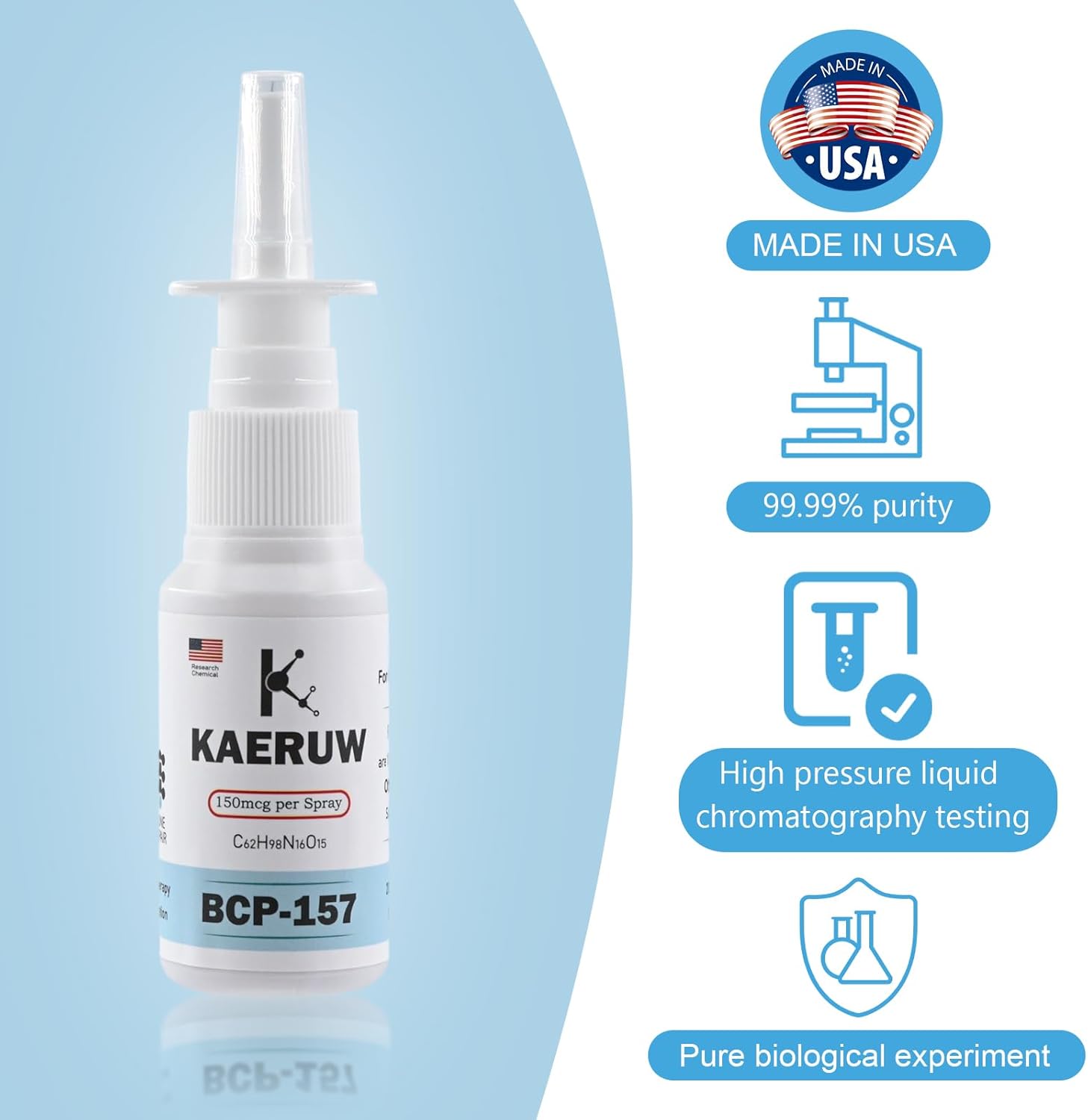 BP-C157-150mcg per Spray, 30ml Total, 200 Sprays – Tissue Repair & Gut Health Support, 1 Bottle USA Made- B