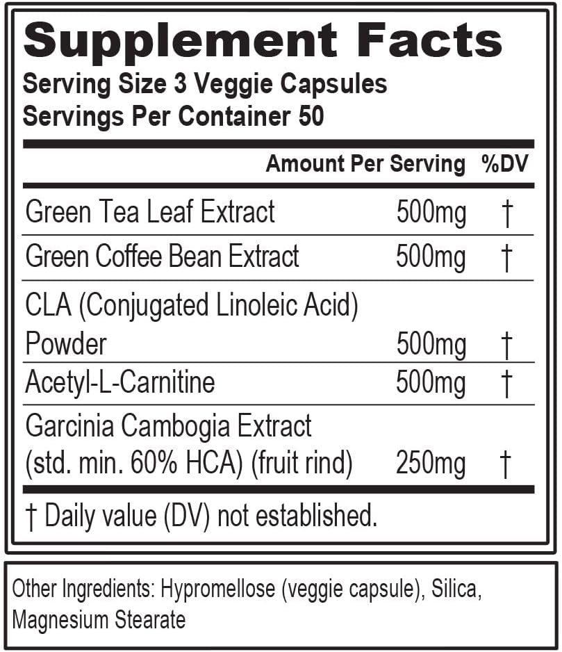 EVL Weight Loss Support Pills - Premium Multipurpose Appetite Metabolism and Fat Loss Support for Men and Women - LeanMode with Green Coffee Bean Extract CLA and Garcinia Cambogia - 50 Servings