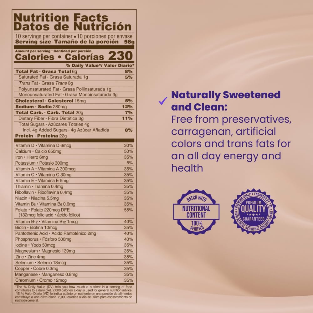 VIVRI ShakeMe! Royal Chocolate Meal Replacement | 10 Servings | 22g Triple Premium Protein, 45 Nutrients & 8 Superfoods | Supports Weight Loss, Full-Body Health, Energy & GLP-1 Treatments.