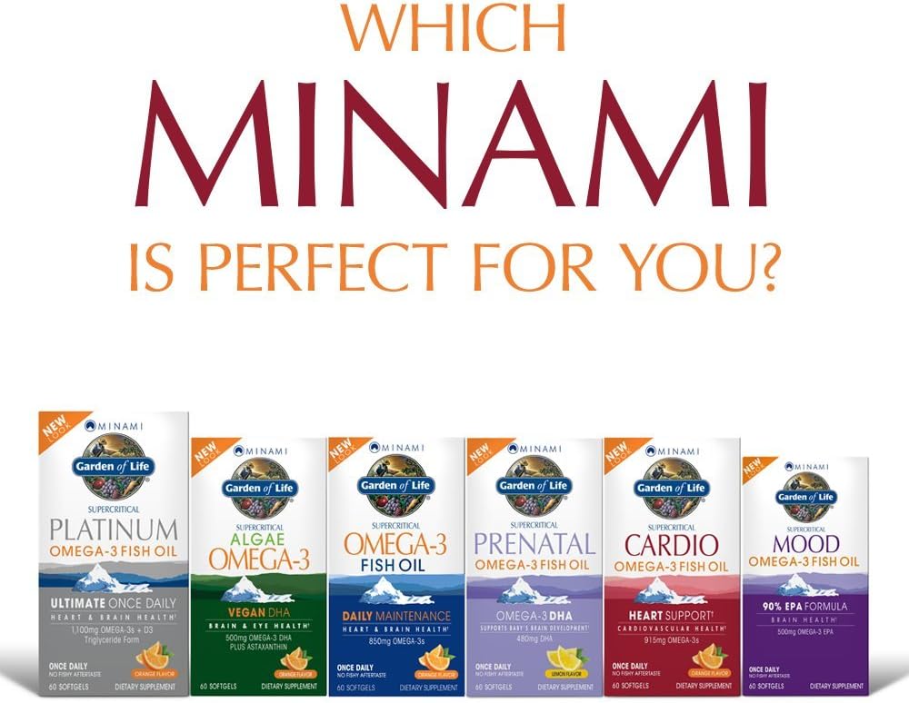 Garden of Life - Minami - Cardio-3, Orange Flavor, 60 Count Softgels