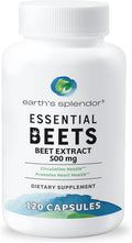 Earth's Splendor Essential Beets Supplement - Premium Beet Root Extract for Heart Health, Enhances Athletic Performance, 2-Month Supply, Vegan & Allergen-Free