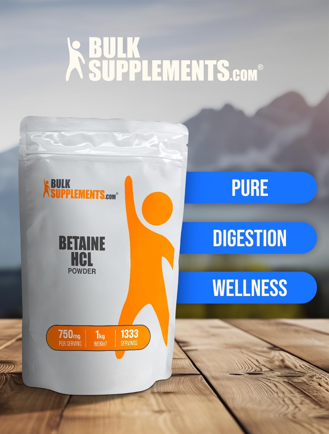 BulkSupplements.com Betaine HCl Powder - Betaine Hydrochloride Supplement, Betaine Powder - Betaine 750mg, Digestive Health Support - Gluten Free, 750mg per Serving, 5kg (11 lbs)