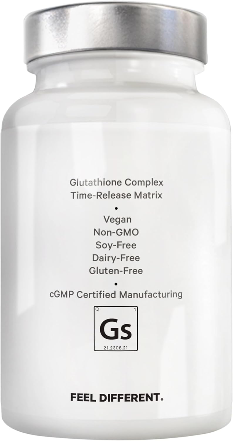 Amen Glutathione-SR+ Advanced Sustained-Release Supplement - 2-Month Supply - Reduced L-Glutathione - Galactomannans Fenugreek Seed - Time-Reduced Matrix - Non-GMO - 60 Capsules