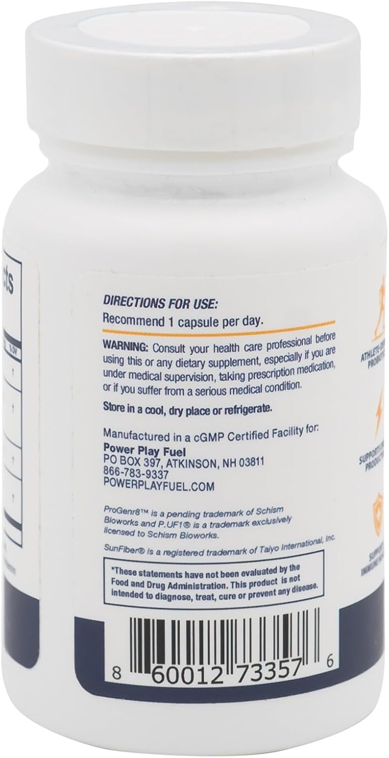 Gut Fuel All-in-One Dietary Supplement - Athlete-Derived, Sport Certified & Doctor Formulated Advanced Pre, Pro, & Postbiotics - Supports Gut, Immune & Energy Health - 30 Capsules