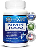Genex Formulas NMN 1000mg - 99% Pure Shelf Stabilized Supplement Capsules for Increased NAD Levels & Healthy Aging, GMP Certified, 1000mg per Serving, 120 Capsules