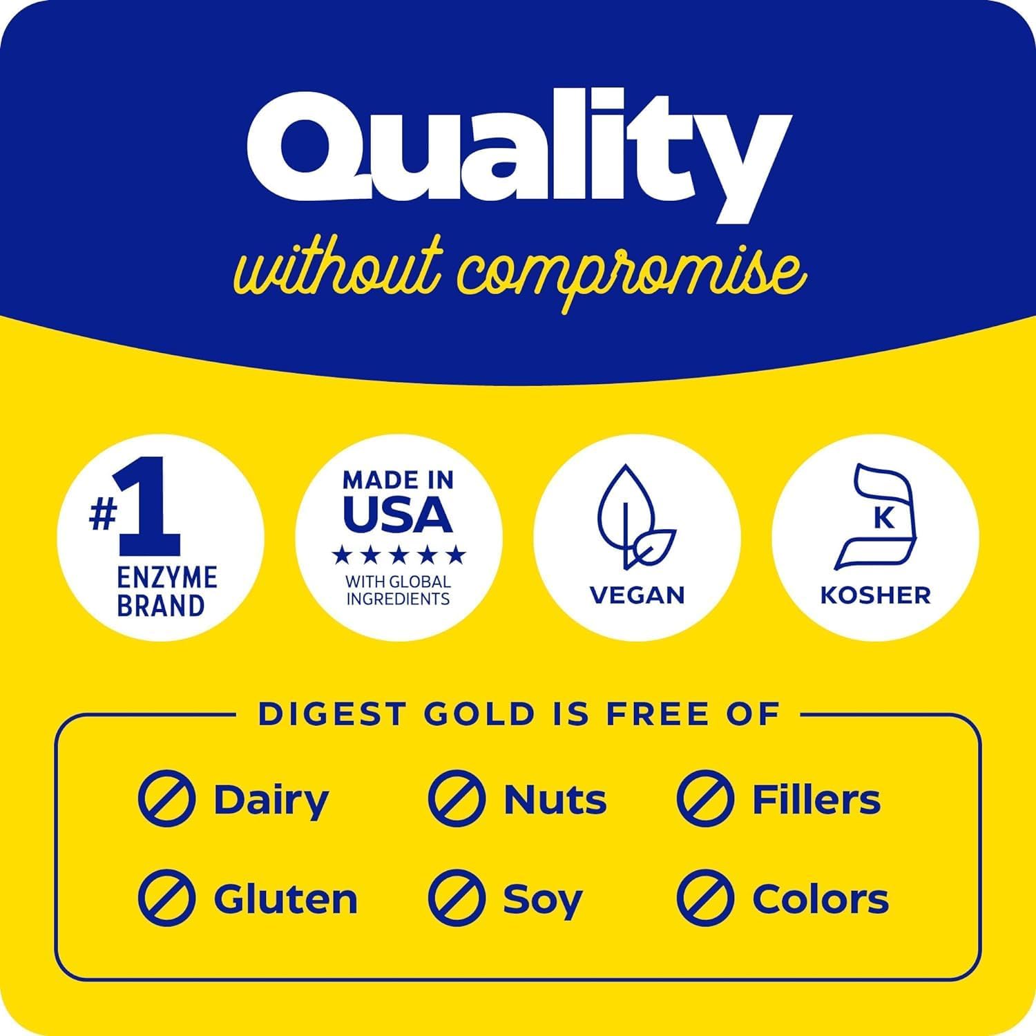 Enzymedica Digest Gold + ATPro, Maximum Strength Digestive Enzymes, Helps Digest Large Meals for Instant Bloating Relief, 90 Count