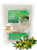Olive Leaf Tea Bags – 200 Bags (Premium Dried Olive Leaf Tea - 200 Count), Natural Extract Caffeine-Free Herbal Tea for Health & Immune Support