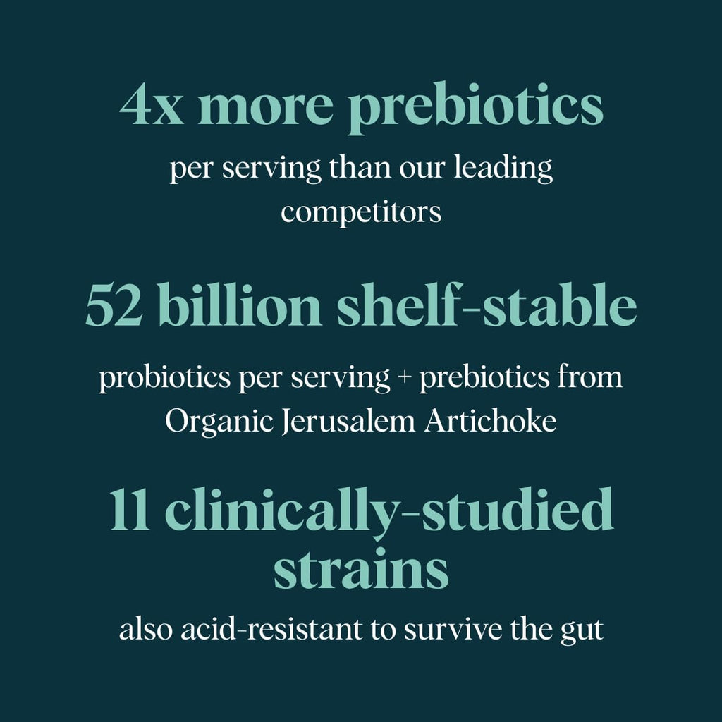 Ora Organic Probiotics with Prebiotics - 52 Billion CFU 11 Clinically Studied Strains for Digestive Health, Trust Your Gut, Gluten Free, 60 Capsules