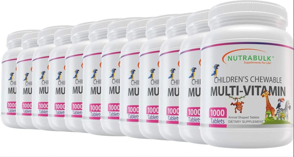 Children’s Chewable Multi-Vitamins - Promoting Kids' Overall Development - USA-Made, May Help to Support Immune, Bone, Brain & Overall Well Being- Vegan & Gluten Free - 12000 Cherry Tablets