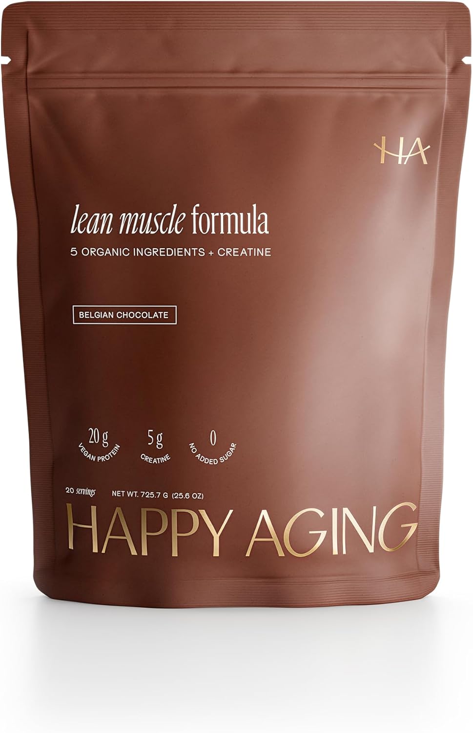 Happy Aging Protein Powder for Women, 20g Organic Pea & Pumpkin Seed Protein, 5g Creatine, Monk Fruit Sweetened, Organic Cocoa & Chia, Clean Simple Eats Vegan Plant Based Protein