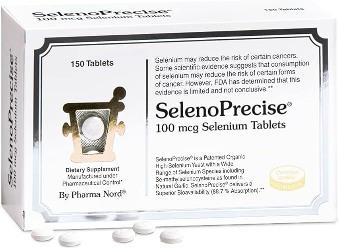 Pharma Nord Selenium 100 mcg | SelenoPrecise | Thyroid Support, Immune System, Antioxidant Protection & Heart Health | Guaranteed 88.7% Absorption | 150 Tablets