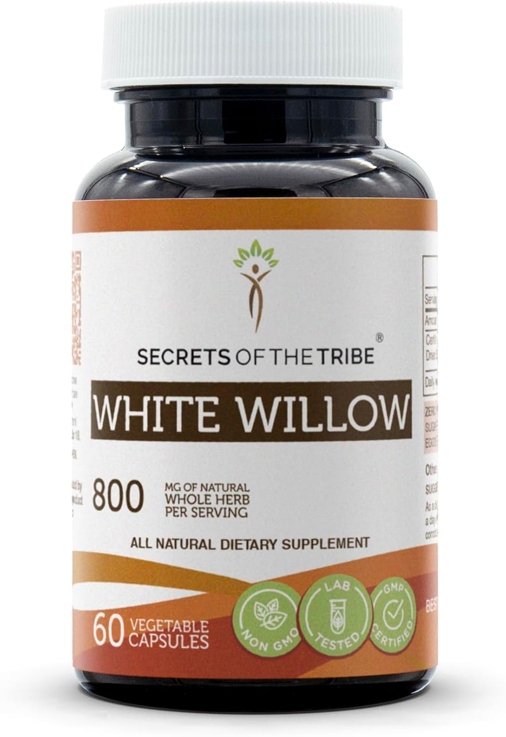 Secrets of the Tribe White Willow Capsules 800 mg White Willow (Salix Alba) Dried Bark (60 Capsules)