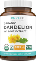 USDA Organic Dandelion Root Extract - High Potency 10:1 Dandelion Root Supplement with 5000mg Herbal Equivalent Strength for Liver Cleanse Detox & Repair Support - Vegan & Non-GMO (2 Month Supply)