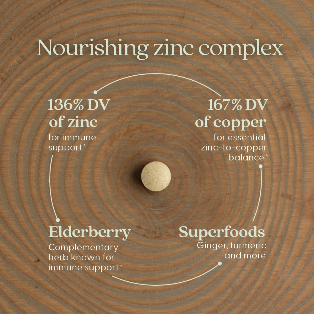 New Chapter Zinc Supplement, Fermented Zinc Complex, ONE Daily for Immune Support + Skin Health, Mineral-Balancing Formula Rich in Copper, Easy to Swallow & Digest, 30 Count (1 Month Supply)